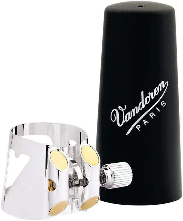 Vandoren Eb Clarinet Optimum Silver Plated Ligature with Plastic Cap - LC02P