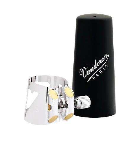 Vandoren Optimum Bb German Clarinet Silver Plated Ligature & Plastic Cap LC05P - Image 3