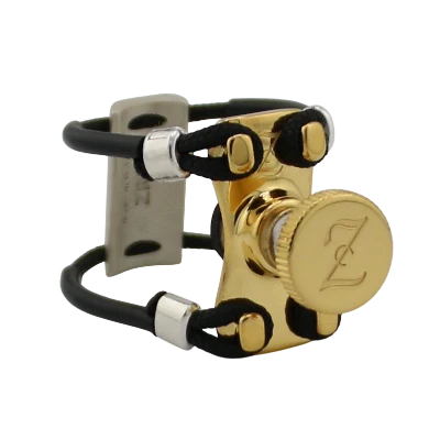 Zac ZL-6116NX New Top Gold Metal Ligature X-Grip - For Alto Sax Ebonite Mouthpiece, Medium Size - Image 2
